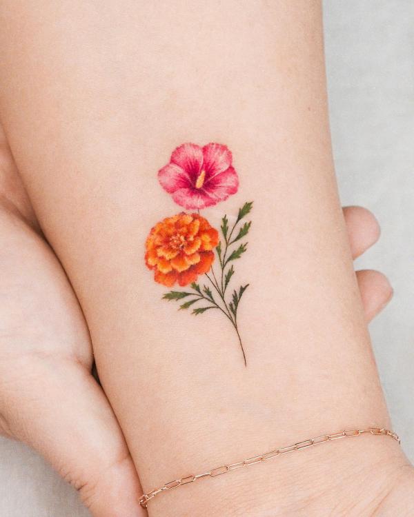 40 Marigold Tattoo Designs with Meaning