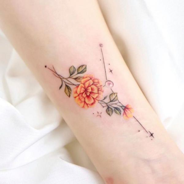 40 Marigold Tattoo Designs with Meaning
