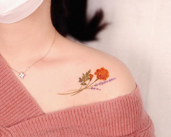 40 Marigold Tattoo Designs with Meaning