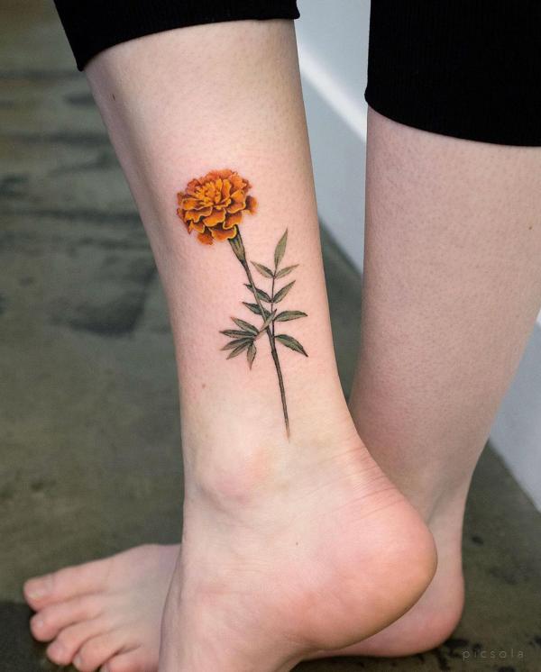 40 Marigold Tattoo Designs with Meaning