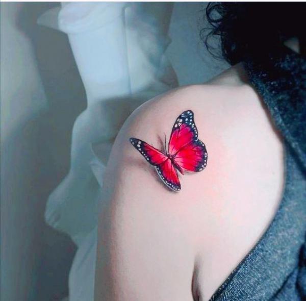 30 Red Butterfly Tattoo Designs with Meaning