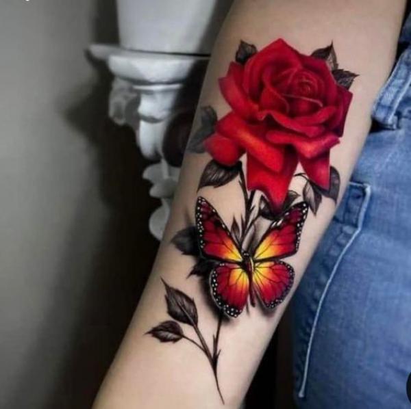 30 Red Butterfly Tattoo Designs with Meaning