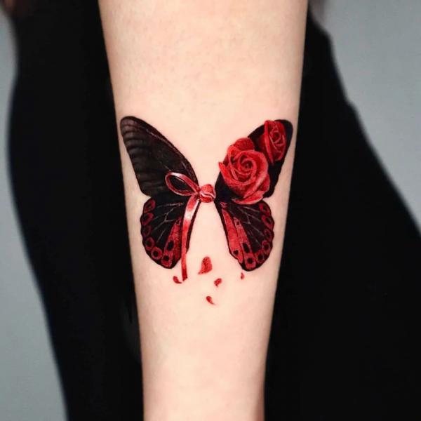 30 Red Butterfly Tattoo Designs with Meaning