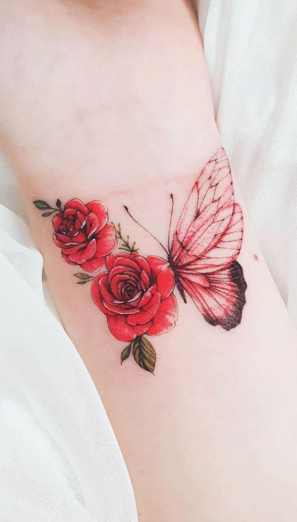 30 Red Butterfly Tattoo Designs with Meaning