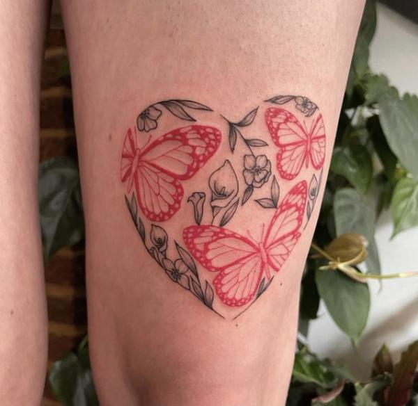 30 Red Butterfly Tattoo Designs with Meaning