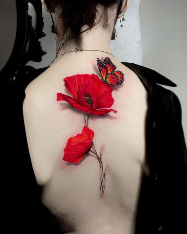 30 Red Butterfly Tattoo Designs with Meaning