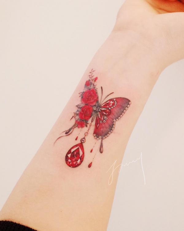 30 Red Butterfly Tattoo Designs with Meaning