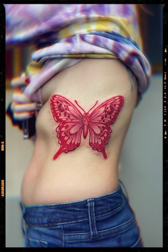 30 Red Butterfly Tattoo Designs with Meaning