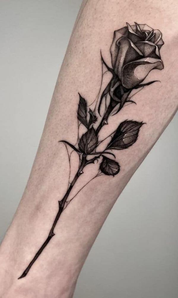 40 Rose with Thorns Tattoos with Meaning