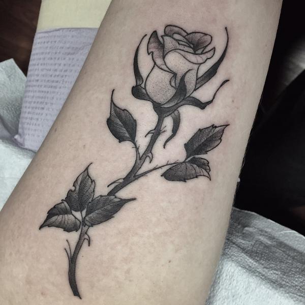 40 Rose with Thorns Tattoos with Meaning