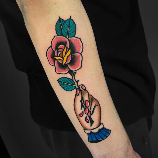 40 Rose with Thorns Tattoos with Meaning