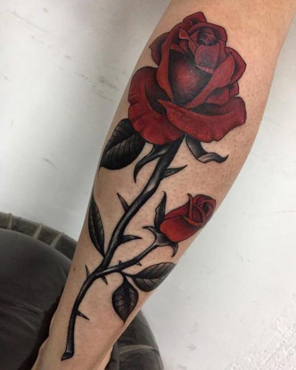 40 Rose with Thorns Tattoos with Meaning