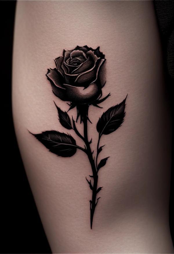 40 Rose with Thorns Tattoos with Meaning