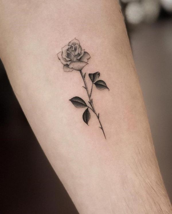 40 Rose with Thorns Tattoos with Meaning