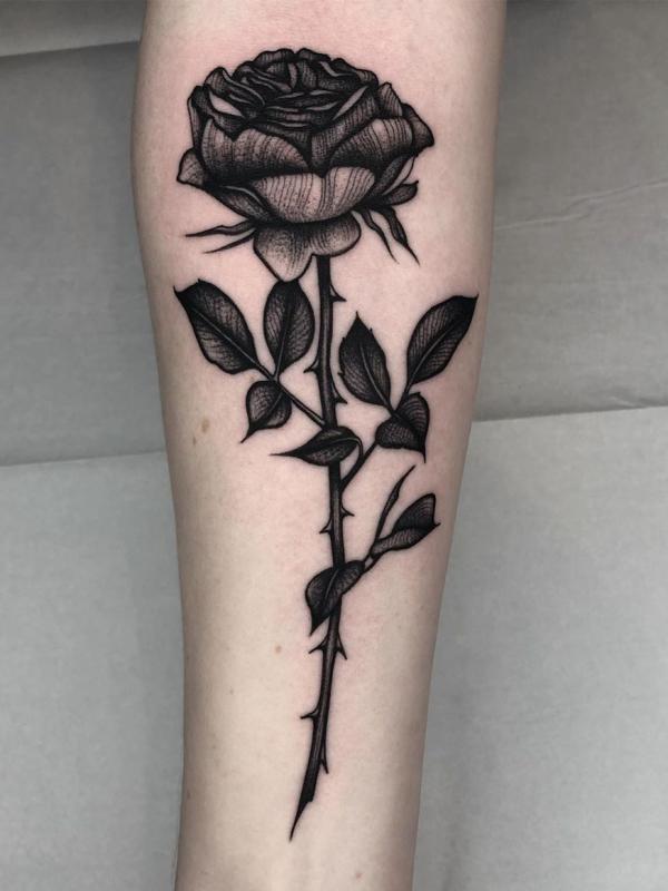 40 Rose with Thorns Tattoos with Meaning