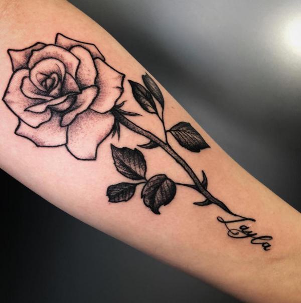 40 Rose with Thorns Tattoos with Meaning