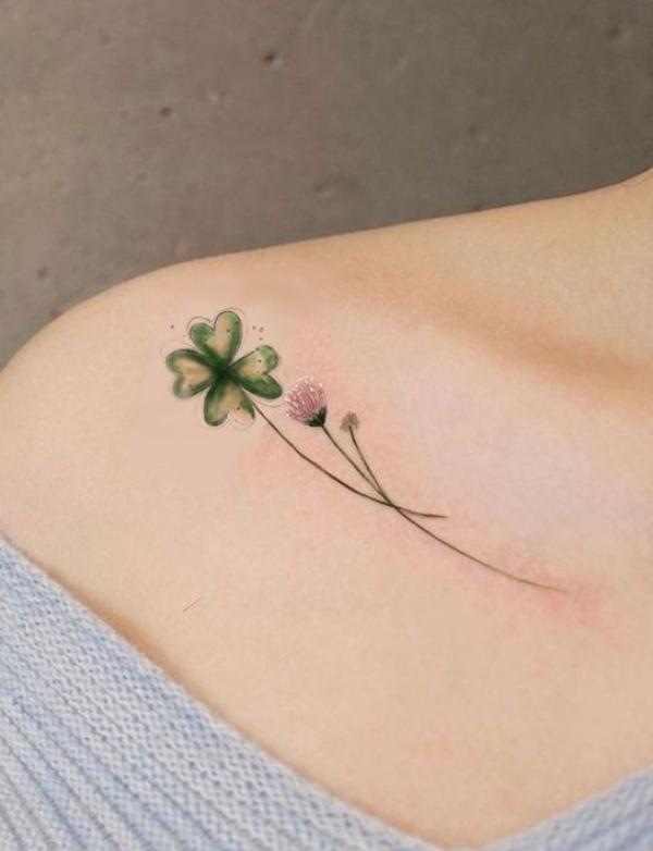 80 Clover Tattoos for the Symbol of Good Luck