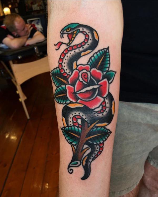 40 Intriguing Snake Forearm Tattoo Design Ideas