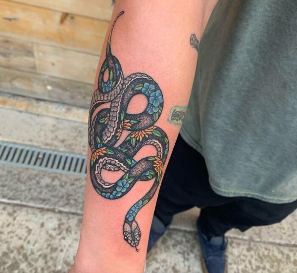 40 Intriguing Snake Forearm Tattoo Design Ideas