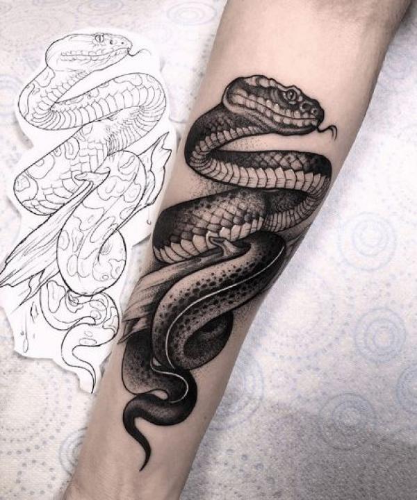 40 Intriguing Snake Forearm Tattoo Design Ideas
