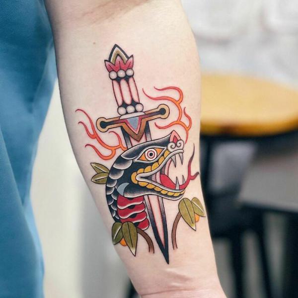 40 Intriguing Snake Forearm Tattoo Design Ideas