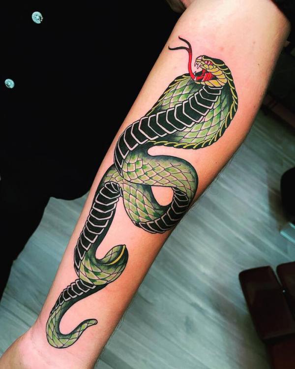 40 Intriguing Snake Forearm Tattoo Design Ideas