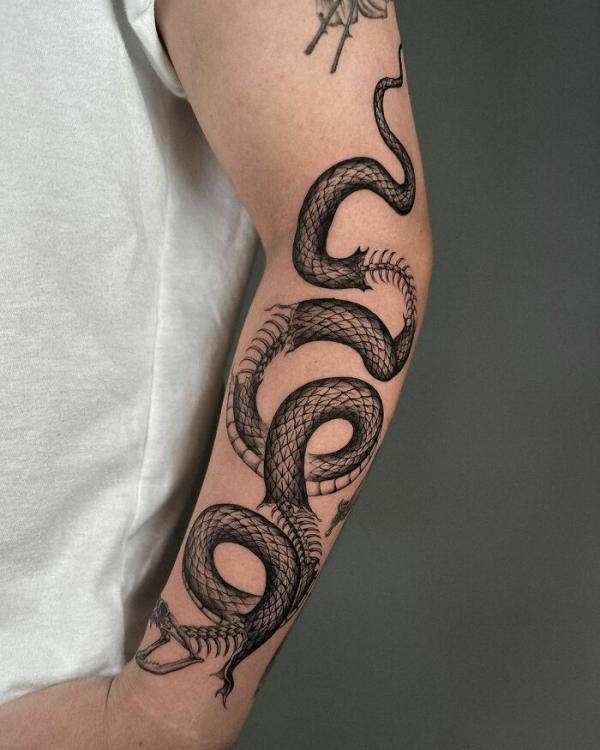 40 Intriguing Snake Forearm Tattoo Design Ideas
