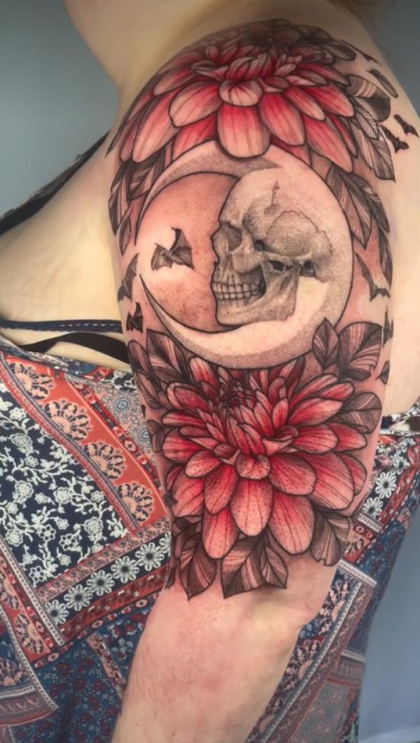 70 Colorful Dahlia Tattoo Designs with Meanings