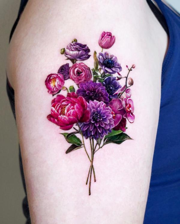 70 Colorful Dahlia Tattoo Designs with Meanings