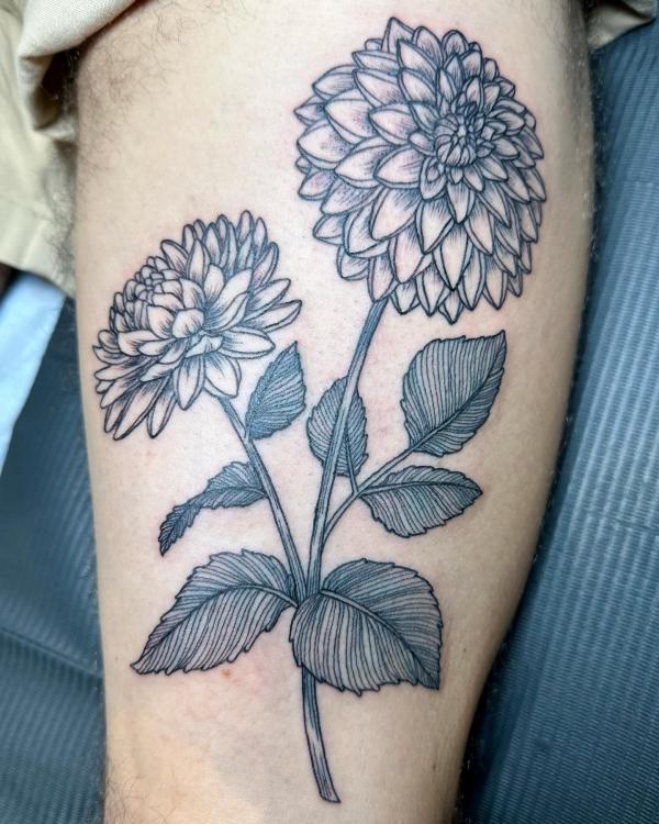 70 Colorful Dahlia Tattoo Designs with Meanings