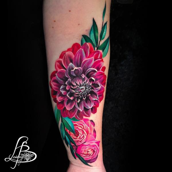 70 Colorful Dahlia Tattoo Designs with Meanings