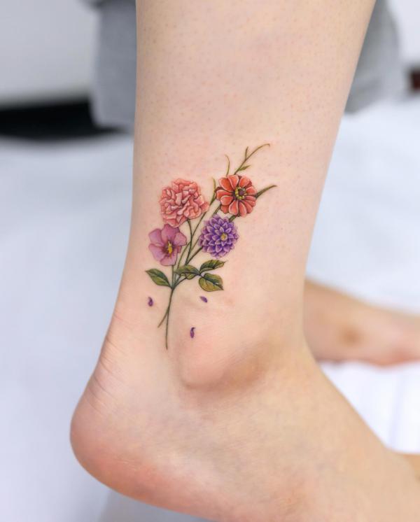 70 Colorful Dahlia Tattoo Designs with Meanings
