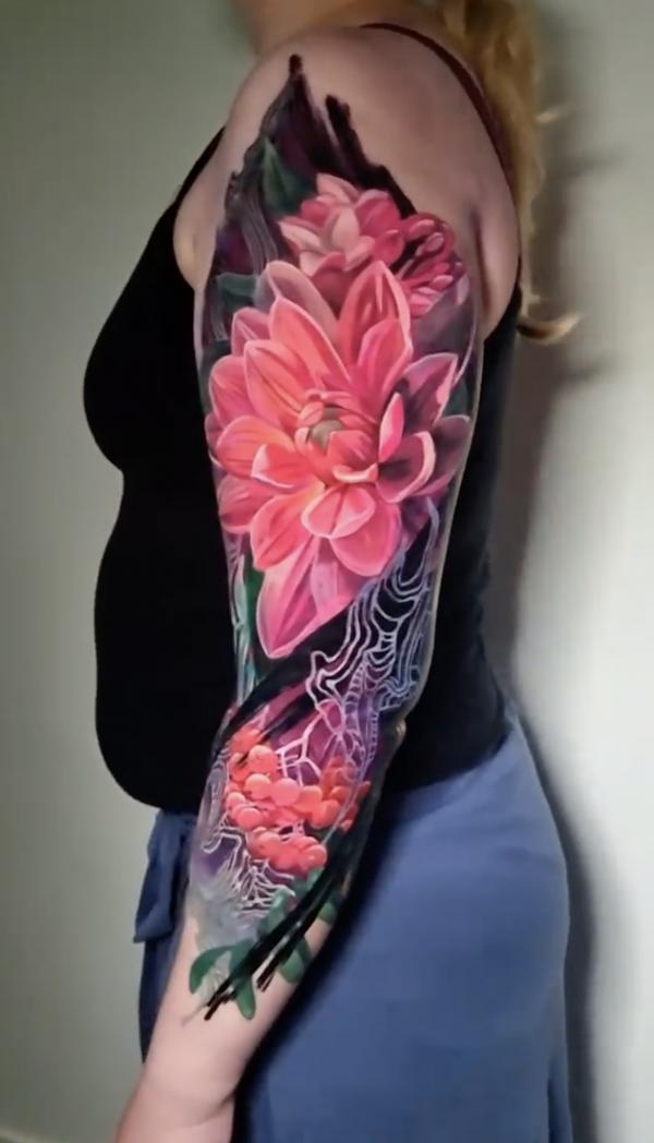 70 Colorful Dahlia Tattoo Designs with Meanings