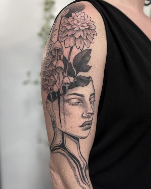70 Colorful Dahlia Tattoo Designs with Meanings