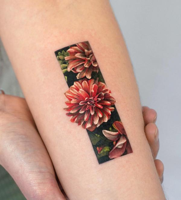70 Colorful Dahlia Tattoo Designs with Meanings
