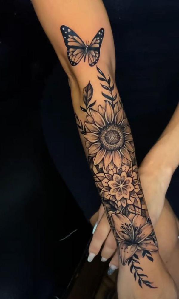 45 Sunflower and Butterfly Tattoo Designs: Ideas for Your Next Ink
