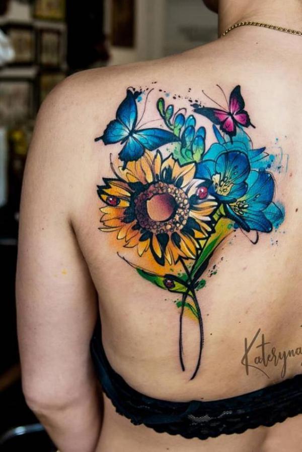 45 Sunflower and Butterfly Tattoo Designs: Ideas for Your Next Ink