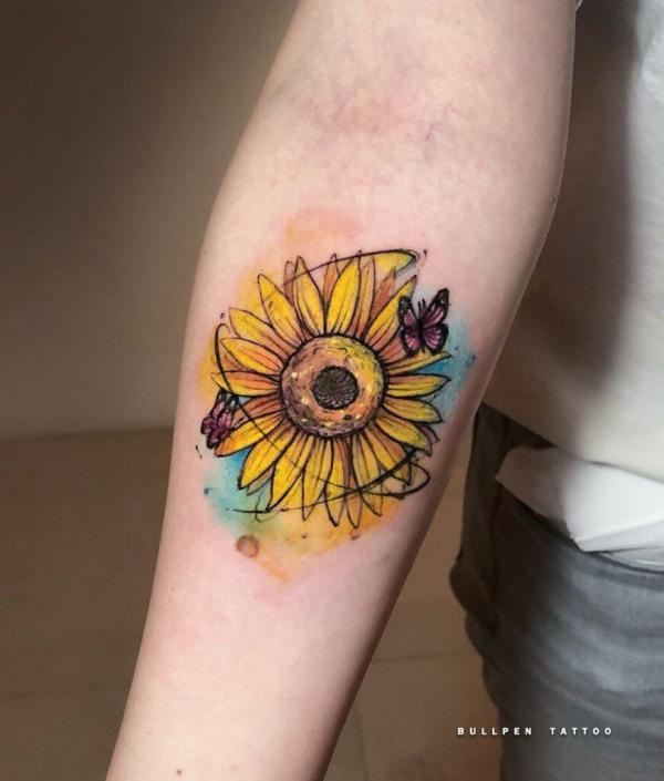 45 Sunflower and Butterfly Tattoo Designs: Ideas for Your Next Ink