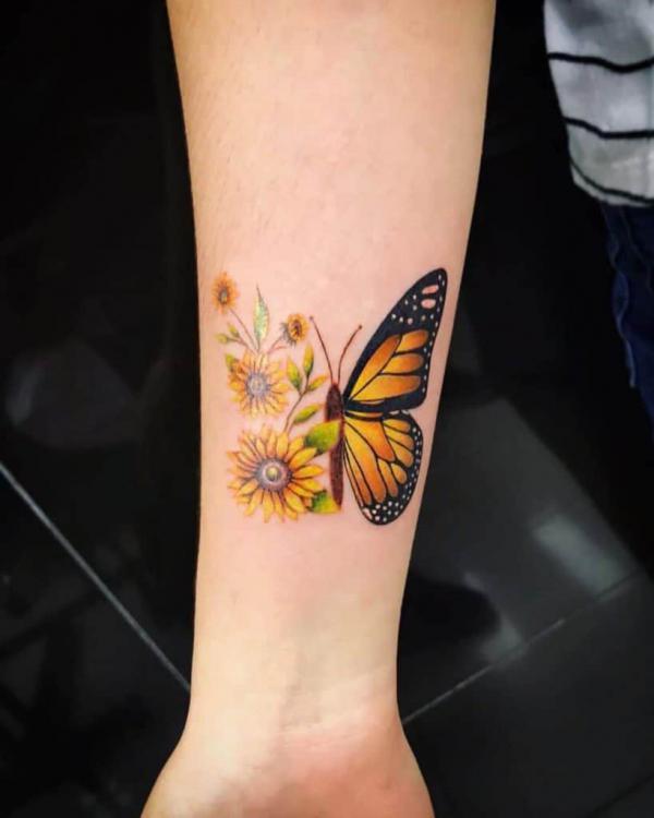 45 Sunflower and Butterfly Tattoo Designs: Ideas for Your Next Ink
