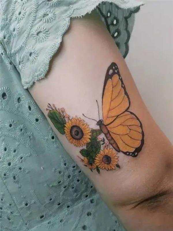 45 Sunflower and Butterfly Tattoo Designs: Ideas for Your Next Ink