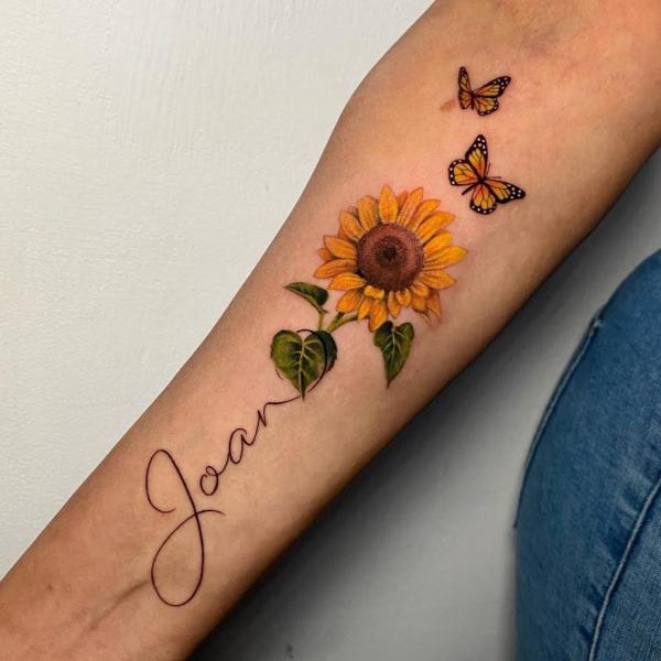 45 Sunflower and Butterfly Tattoo Designs: Ideas for Your Next Ink