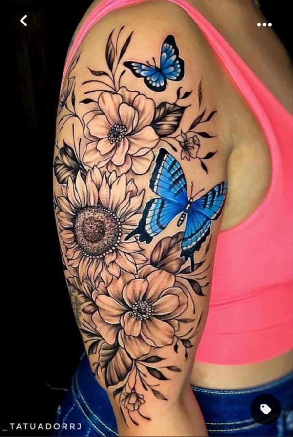 45 Sunflower and Butterfly Tattoo Designs: Ideas for Your Next Ink