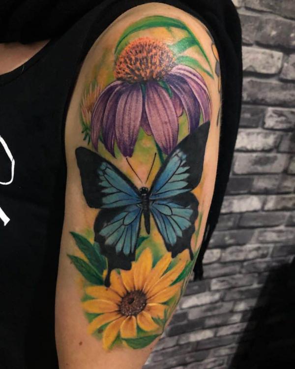 45 Sunflower and Butterfly Tattoo Designs: Ideas for Your Next Ink