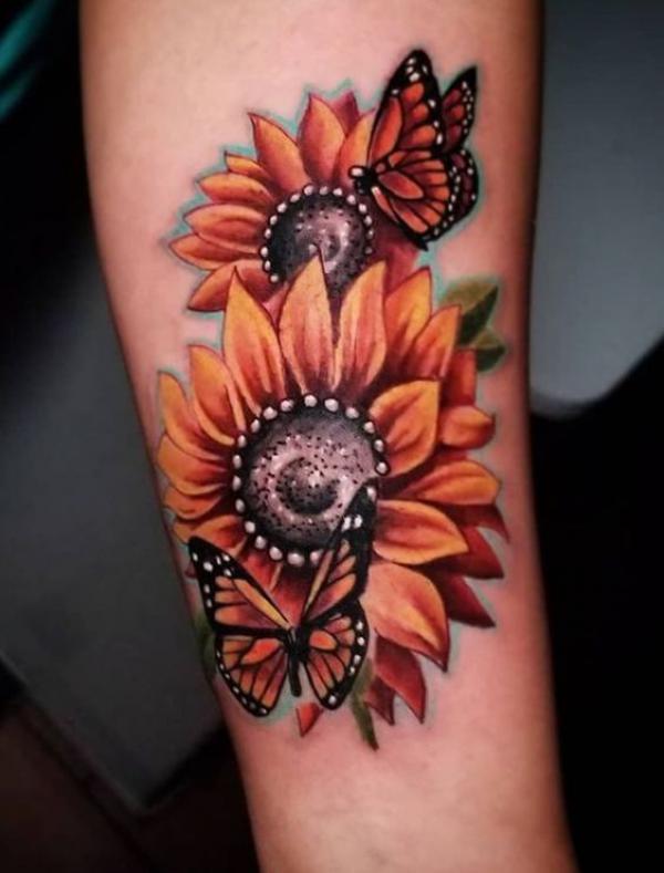 45 Sunflower and Butterfly Tattoo Designs: Ideas for Your Next Ink