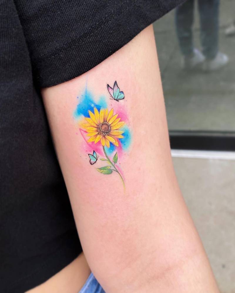 45 Sunflower and Butterfly Tattoo Designs: Ideas for Your Next Ink