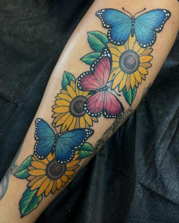 45 Sunflower and Butterfly Tattoo Designs: Ideas for Your Next Ink