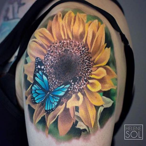 45 Sunflower and Butterfly Tattoo Designs: Ideas for Your Next Ink