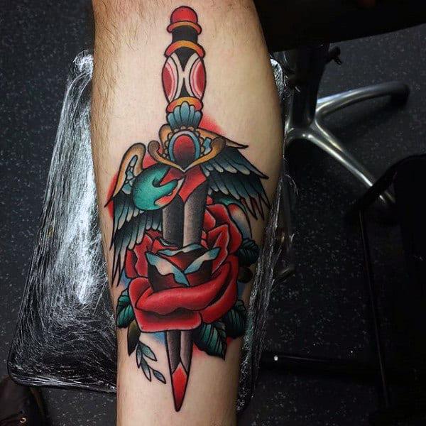 80 Rose and Dagger Tattoo Designs: A Blend of Beauty and Edge