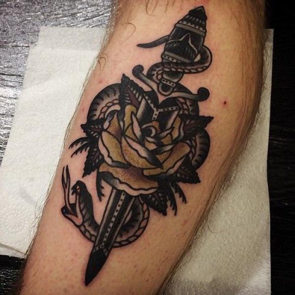80 Rose and Dagger Tattoo Designs: A Blend of Beauty and Edge