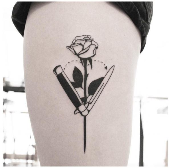 80 Rose and Dagger Tattoo Designs: A Blend of Beauty and Edge